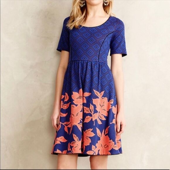 Anthropologie Dresses & Skirts - HD in Paris Anthropologie Blue, Coral, Black Dress With Pockets